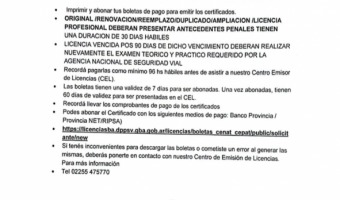 TRNSITO: COMUNICADO SOBRE LOS TRMITES DE LICENCIA DE CONDUCIR